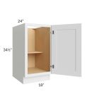 Royal White Shaker 18" Full Height Door Base Cabinet 