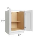 Royal White Shaker 24" Full Height Door Base Cabinet 