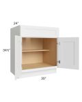 Royal White Shaker 30" Base Cabinet