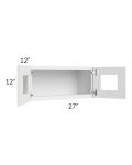 Royal White Shaker 27x12 Glass Door Wall Cabinet