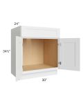 Royal White Shaker 30" Sink Base Cabinet