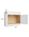 Royal White Shaker 36" Vanity Sink Base Cabinet