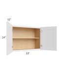 Royal White Shaker 33x24 Wall Cabinet 