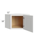 Royal White Shaker 24x18 Wall Diagonal Corner Cabinet