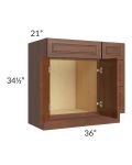 Cambridge Saddle Glaze 36" Vanity Base Cabinet