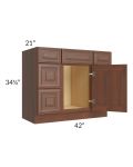 Cambridge Saddle Glaze 42" Vanity Base Cabinet