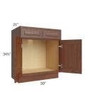 Cambridge Saddle Glaze 30" Vanity Base Cabinet