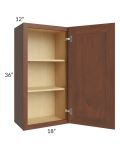 Cambridge Saddle Glaze 18x36 Wall Cabinet