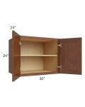 Cambridge Saddle Glaze 30x24x24 Wall Cabinet