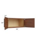 Cambridge Saddle Glaze 36x18x24 Wall Cabinet