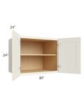 Cambridge Antique White Glaze 30x24x24 Wall Cabinet