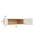Cambridge Antique White Glaze 33x12x24 Wall Cabinet