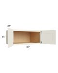 Cambridge Antique White Glaze 33x15x24 Wall Cabinet