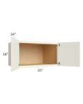 Cambridge Antique White Glaze 33x18x24 Wall Cabinet
