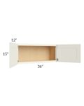 Cambridge Antique White Glaze 36x15 Wall Cabinet