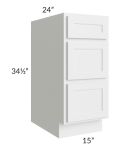 Gramercy White 15" Drawer Base Cabinet