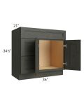  Charlotte Dark Grey 36x21 Vanity Sink Base Cabinet (Doors on Right)