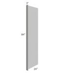 Dove Grey Shaker 24x84 Refrigerator End Panel with a 3" Return