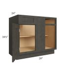 Charcoal Grey Shaker 42" Blind Base Cabinet 