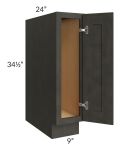 Charcoal Grey Shaker 09" Base Tray Cabinet