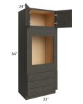 Charcoal Grey Shaker 33x84x24 Oven Cabinet