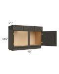 Charcoal Grey Shaker 48" Vanity Base Cabinet