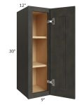 Charcoal Grey Shaker 09x30 Wall Cabinet