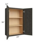 Charcoal Grey Shaker 24x36 Wall Cabinet