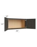 Charcoal Grey Shaker 30x15 Wall Cabinet 