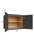 Charcoal Grey Shaker 30x24x24 Wall Cabinet