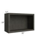 Charcoal Grey Shaker 30" Wall Open Cabinet
