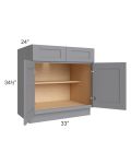 Grey Shaker 33" Base Cabinet