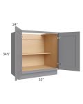 Graphite Grey Shaker 33" Full Height Door Base Cabinet