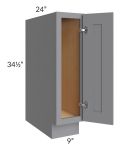 Grey Shaker 09" Base Tray Cabinet