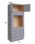 Grey Shaker 33x84x24 Oven Cabinet