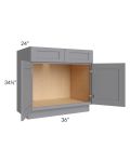 Grey Shaker 36" Sink Base Cabinet 