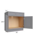 Grey Shaker 36" Vanity Base Cabinet