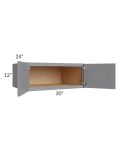 Grey Shaker 30x12x24 Wall Cabinet