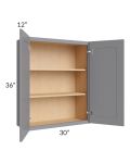 Grey Shaker 30x36 Wall Cabinet