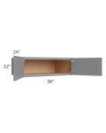 Grey Shaker 36x12x24 Wall Cabinet 