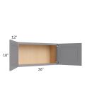 Grey Shaker 36x18 Wall Cabinet 