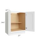 Brilliant White Shaker 27" Full Height Door Base Cabinet