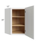 Brilliant White Shaker 24x30 Wall Diagonal Corner Cabinet 