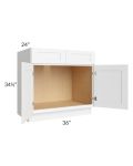 Brilliant White Shaker 36" Sink Base Cabinet 