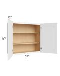 Brilliant White Shaker 33x30 Wall Cabinet