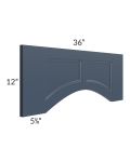 Midtown Blue Shaker 36" Arched Recessed Panel Valance (Trimmable)