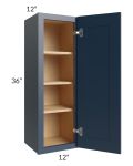 Midtown Blue Shaker 12x36 Wall Cabinet