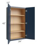 Midtown Blue Shaker 24x42 Wall Cabinet