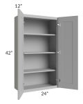 Dove Grey Shaker 24x42 Wall Cabinet
