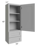 Dove Grey Shaker 18x48 Wall Cabinet With Drawers
